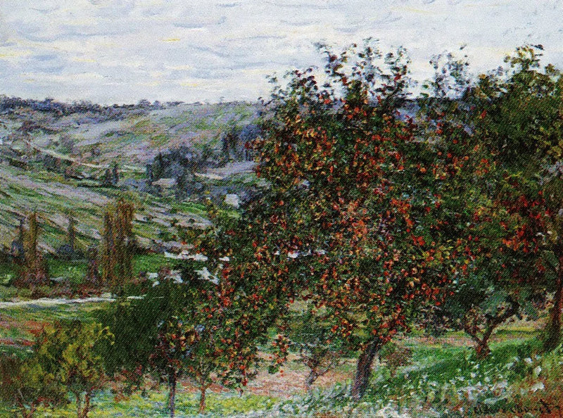Vétheuil W488 yakınındaki elma ağaçları - Claude Monet