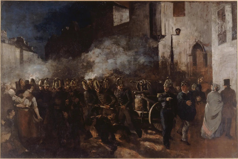 İtfaiyeciler yangına müdahale eder - Gustave Courbet