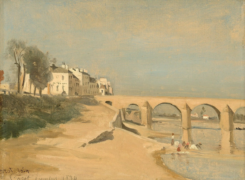 Mâcon'daki Saône Köprüsü - Jean-Baptiste Camille Corot