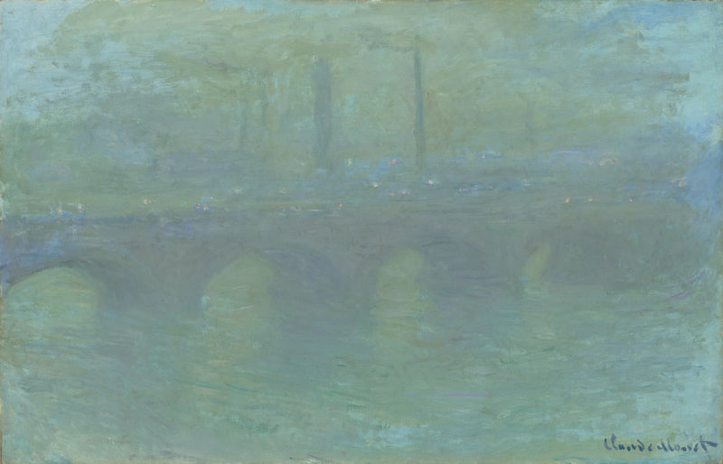 Waterloo Köprüsü, Londra, akşam karanlığında W1564 - Claude Monet