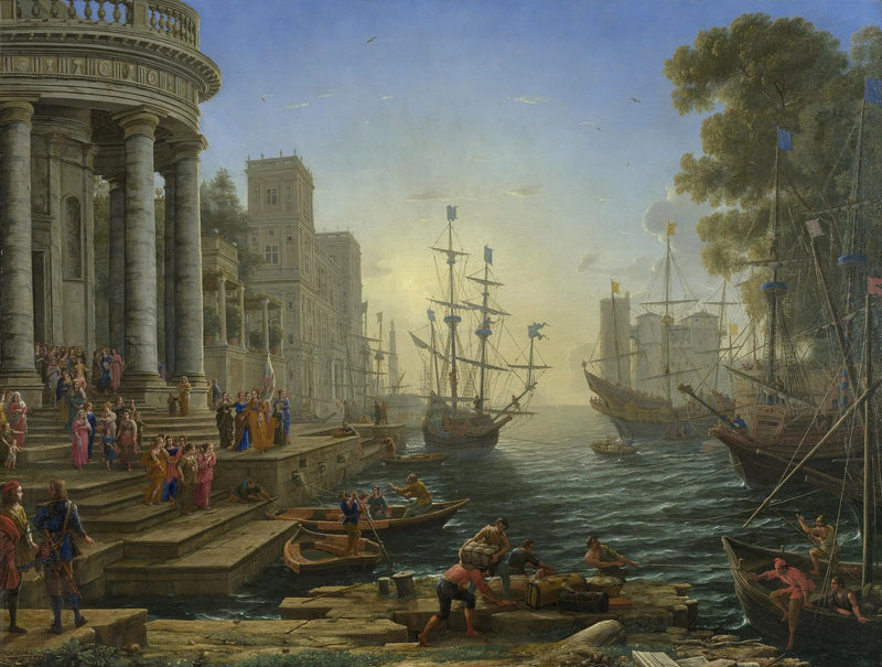 Sainte Ursule Gemi Giriş Portresi - Claude Lorrain