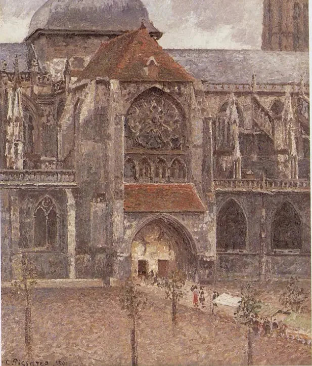Dieppe'deki Saint-Jacques Kilisesi Portalı - Camille Pissarro