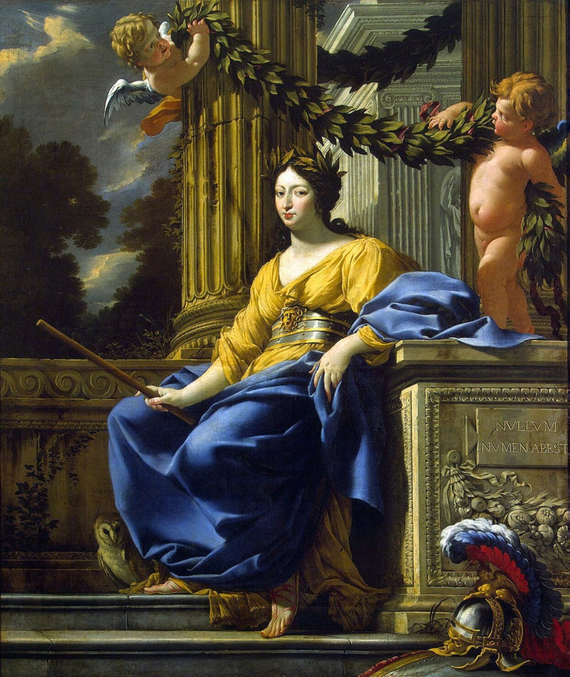 Anne d'Autriche'nin Minerva'daki Alegorik Portresi - Simon Vouet