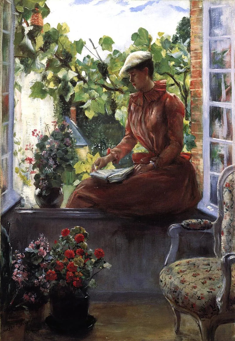 Anna Gœneutte portresinde beret takarken - Norbert Gœneutte