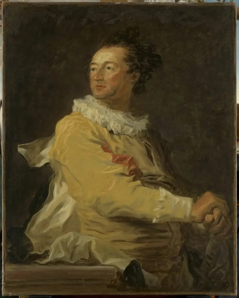 İtalyan komediği karakteri olarak Anne-François d'Harcourt, Beuvron Dükü portresi - Jean-Honoré Fragonard