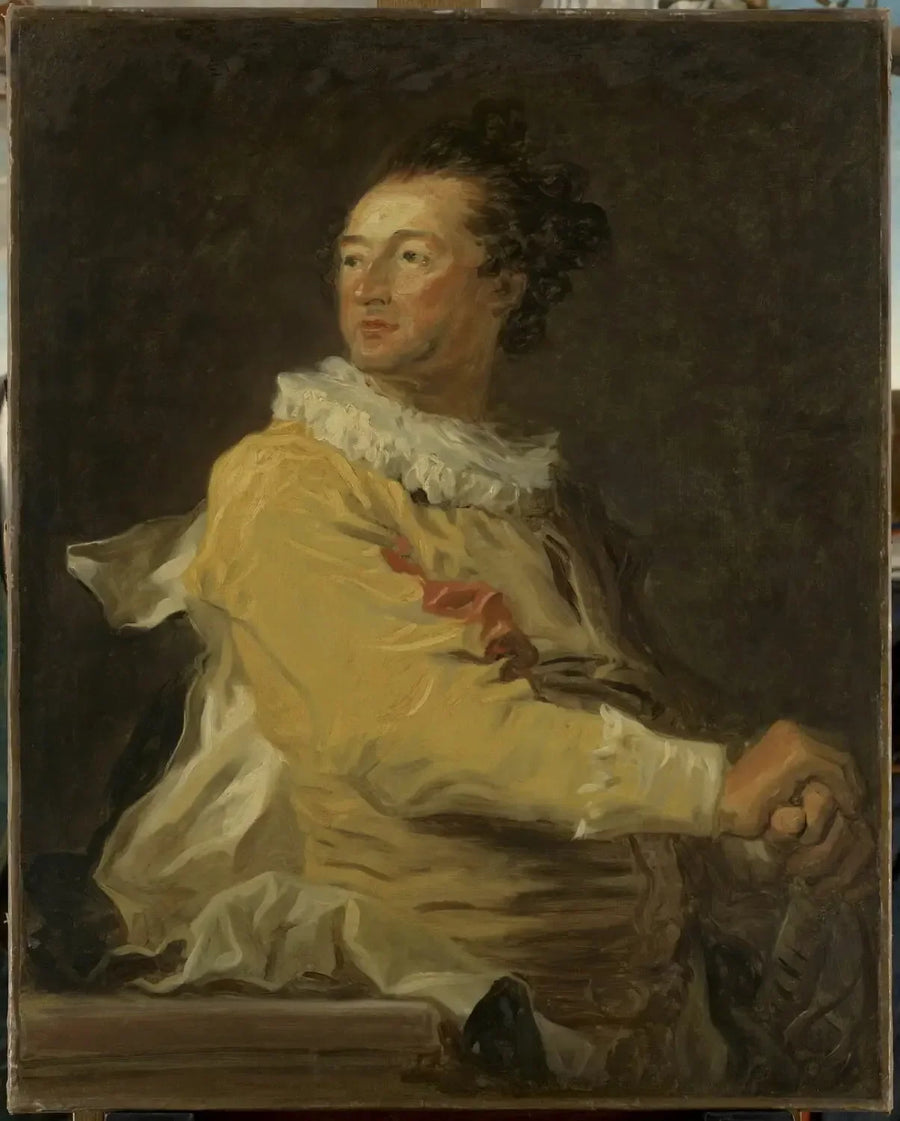 İtalyan komediği karakteri olarak Anne-François d'Harcourt, Beuvron Dükü portresi - Jean-Honoré Fragonard