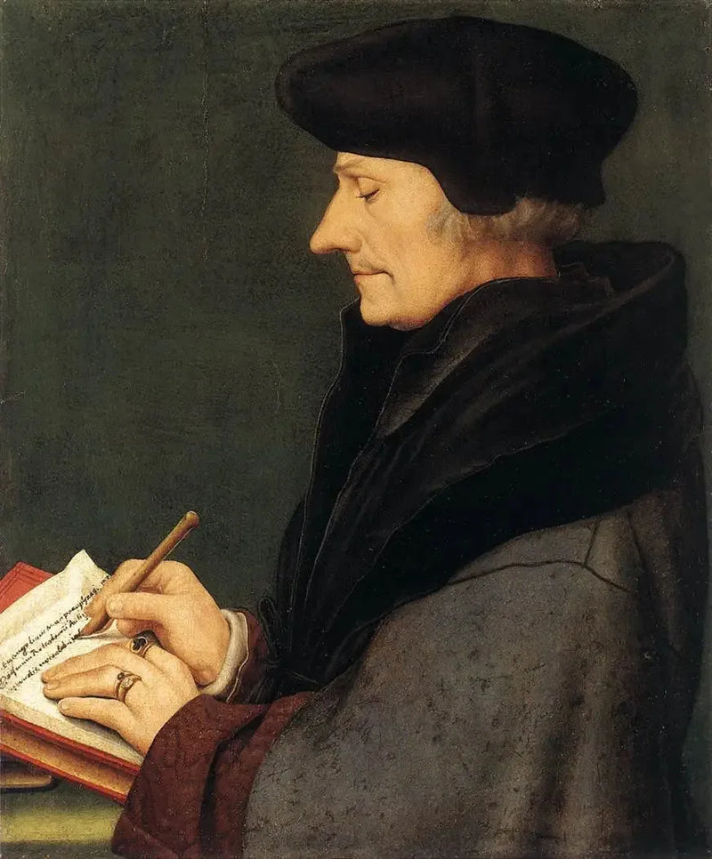 Rotterdam Erasme portresi yazarken - Hans Holbein genç