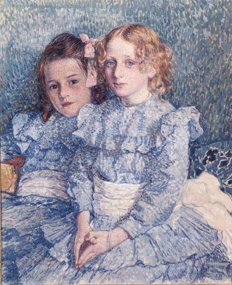 Hélène ve Michètte Guinotte Portresi - Théodore van Rysselberghe