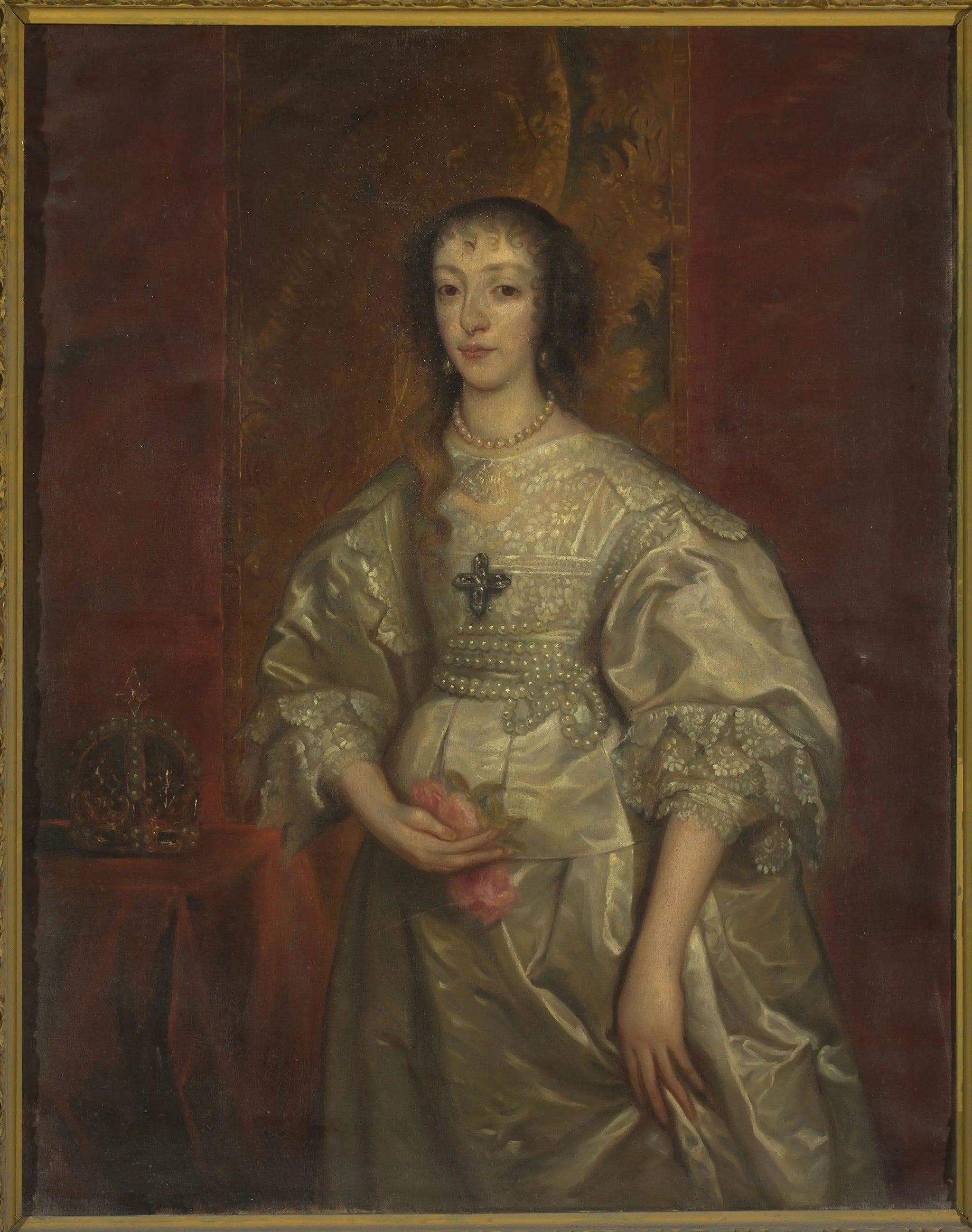 Portrait d'Henriette Marie (1609-1699), reine d'Angleterre - Antoine van Dyck image 1 tableau peint à l’huile sur toile
