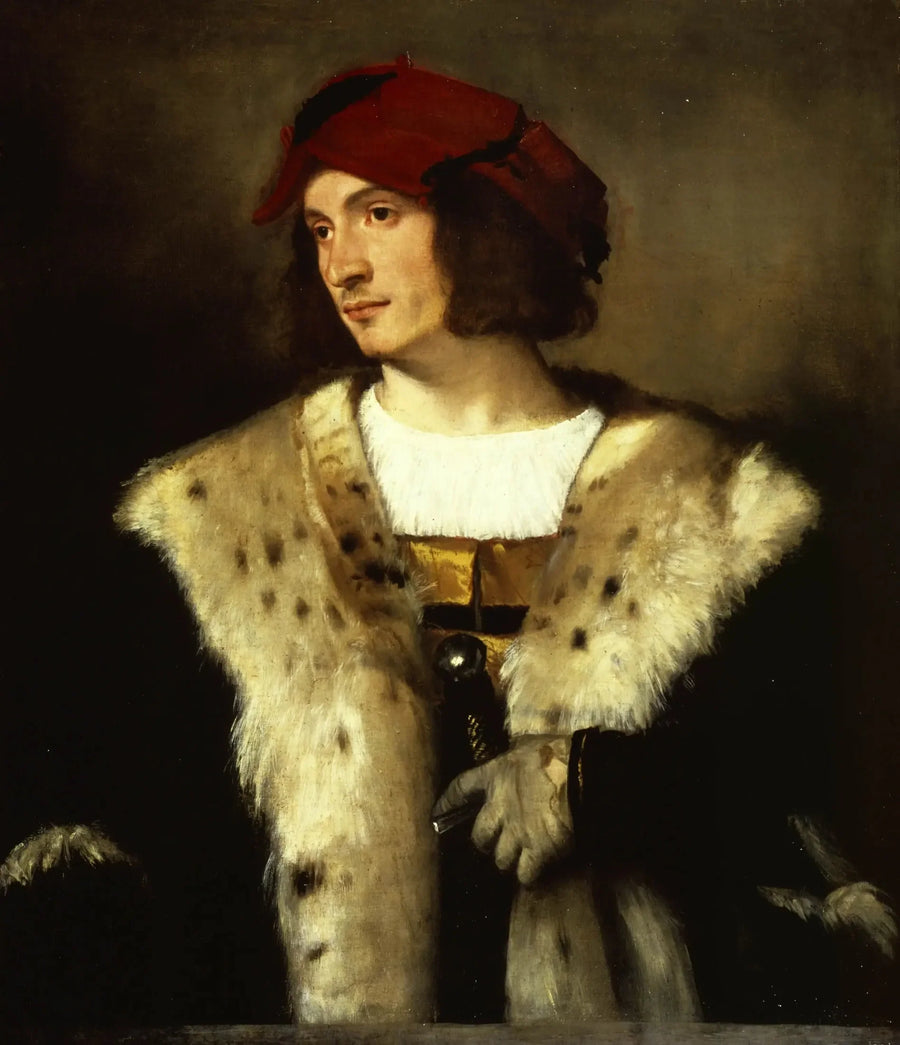 Kırmızı şapkalı adam portresi - Titian