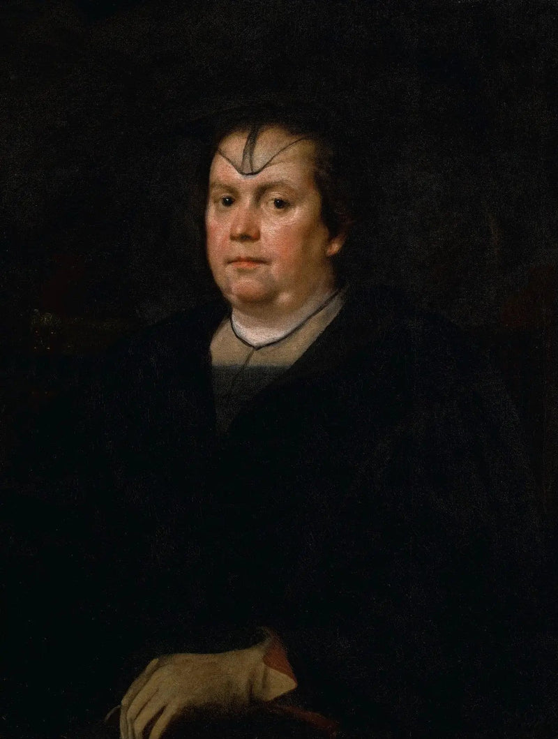 Olimpia Maidalchini Pamphilj Portresi (1591-1657), orta uzunlukta, siyah giymiş - Diego Velázquez