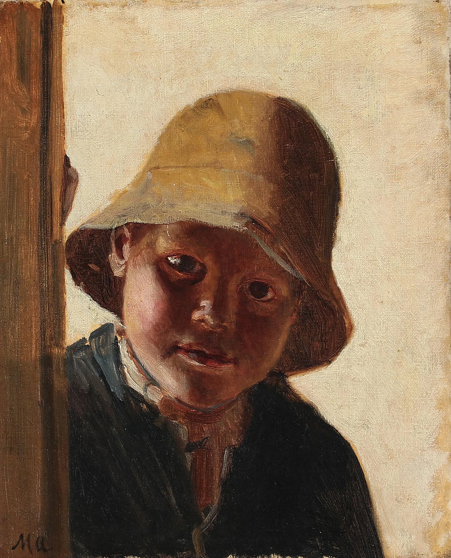 Bir pencereye bakan bir çocuğun portresi. - Michael Peter Ancher