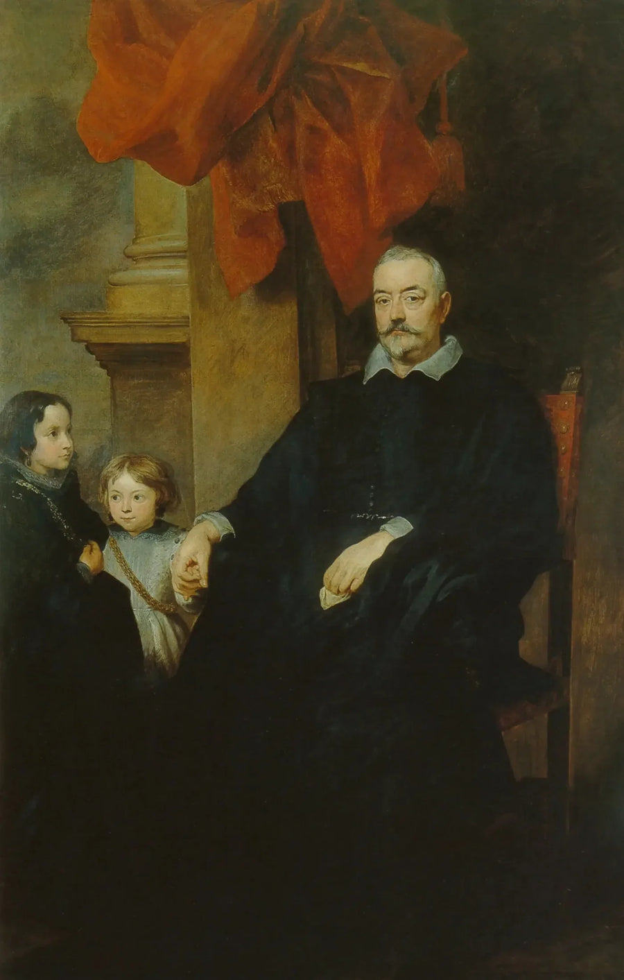 Genova'dan bir beyefendinin iki çocukla portresi - Antoine van Dyck