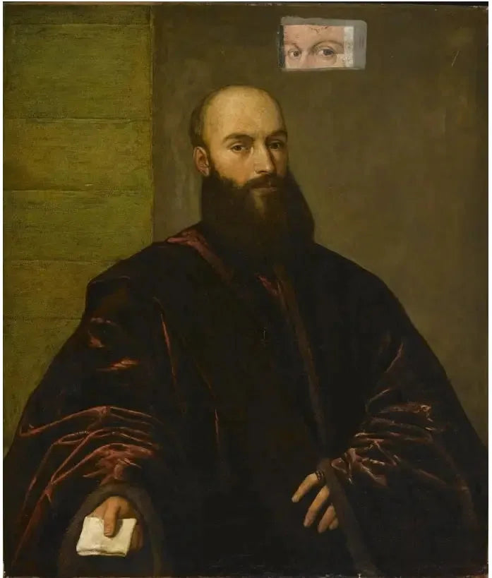 Venedik beyefendisi portresi (üzerine boyama) - Titian