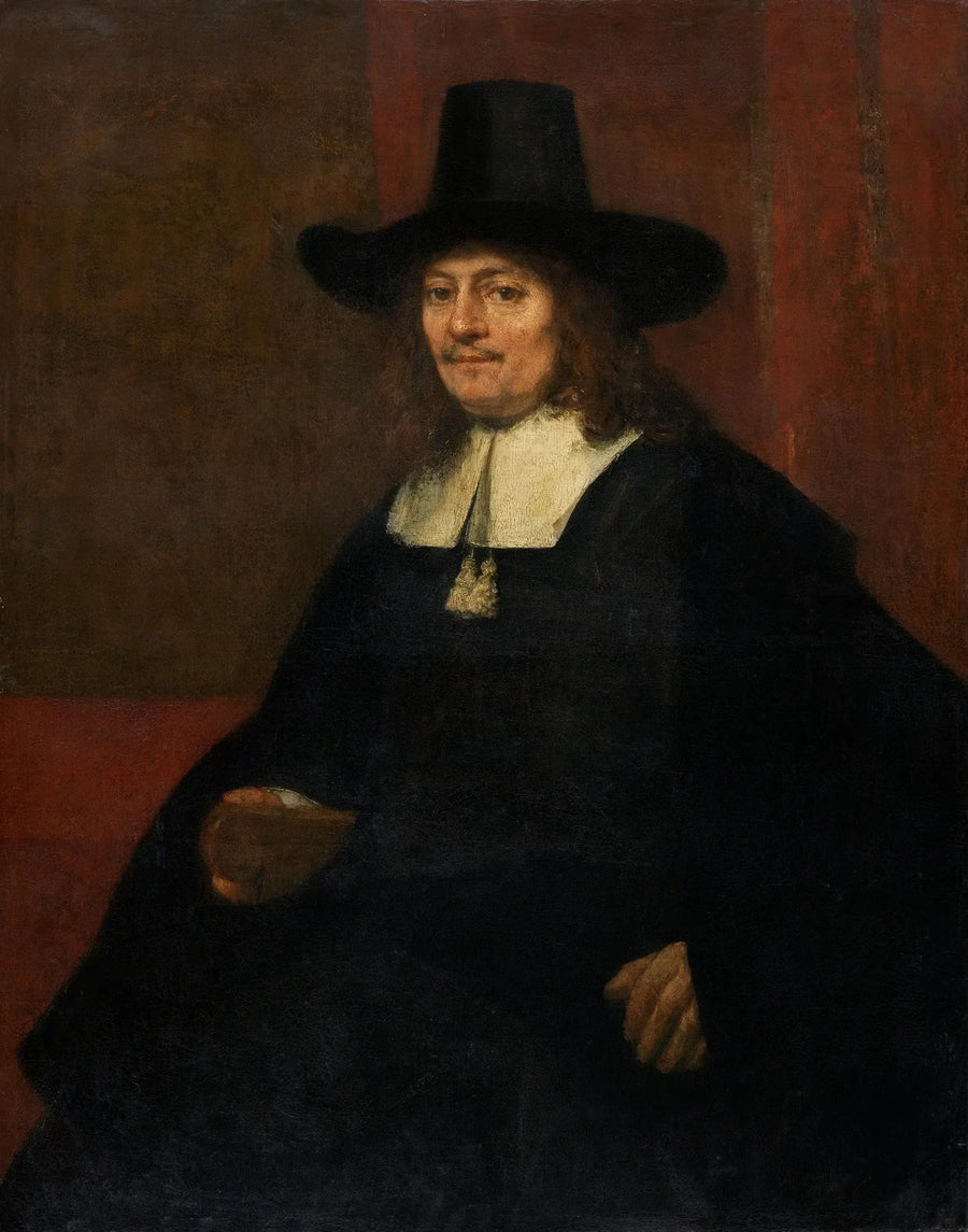 Silindirik şapka takan bir adamın portresi - Rembrandt