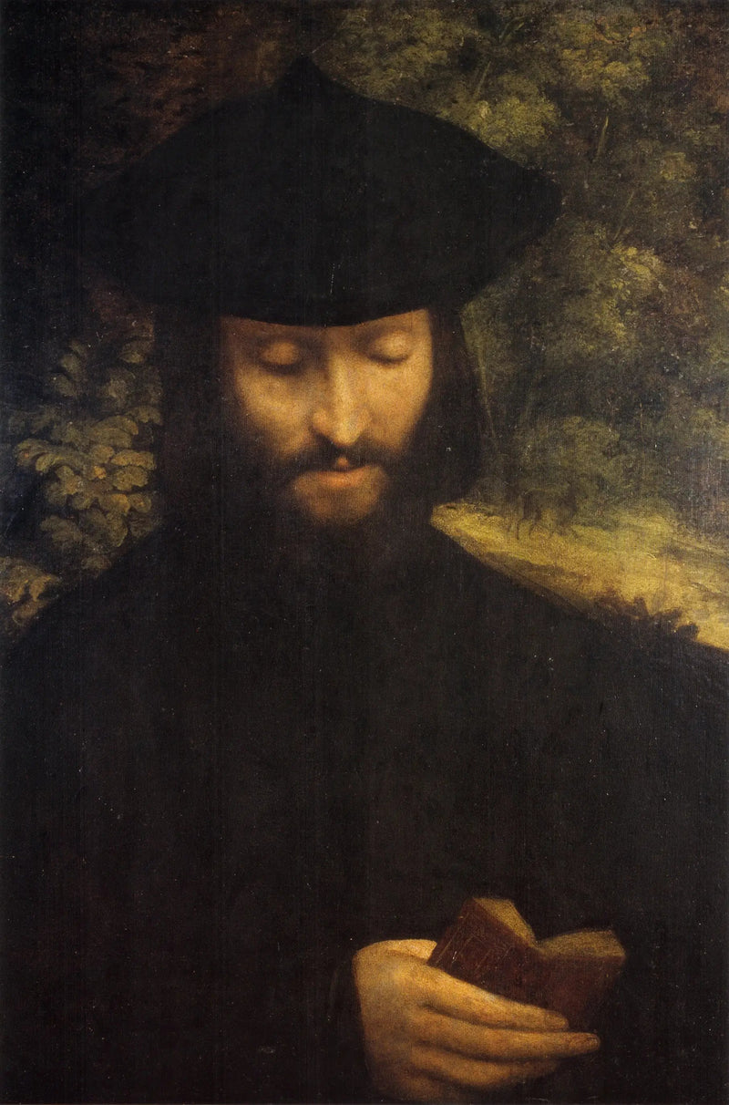 Bir Kitapla Bir Adamın Portresi - Antonio da Correggio