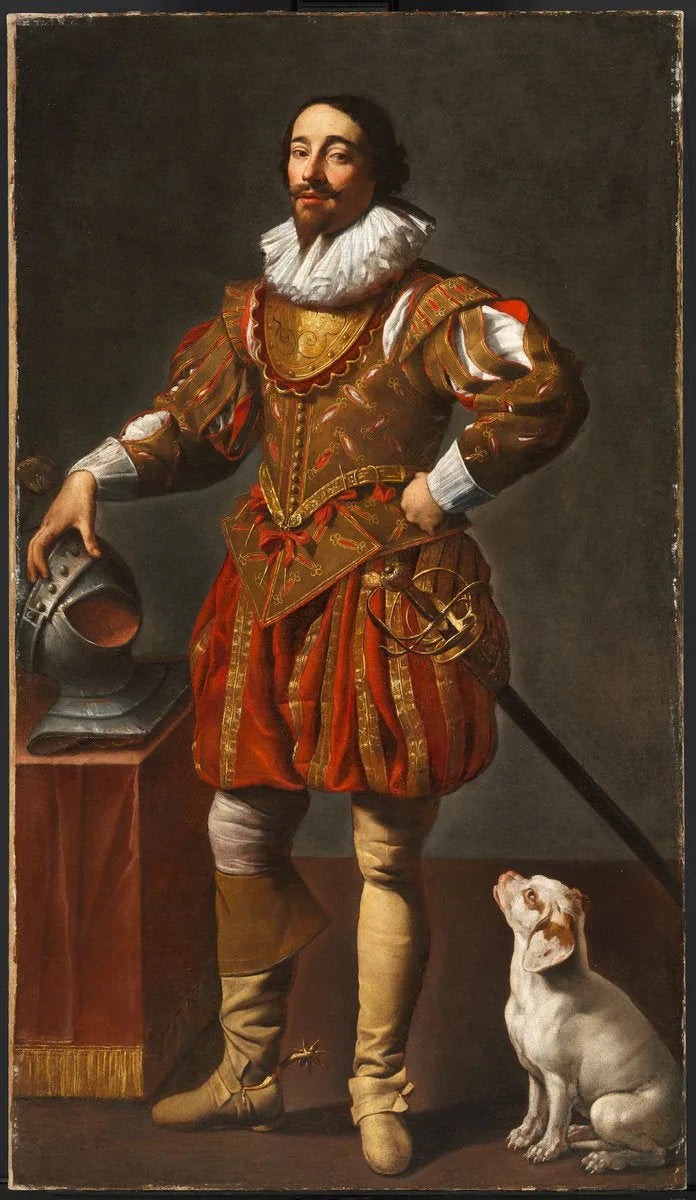 Bir Adamın Köpeğiyle Portresi - Simon Vouet