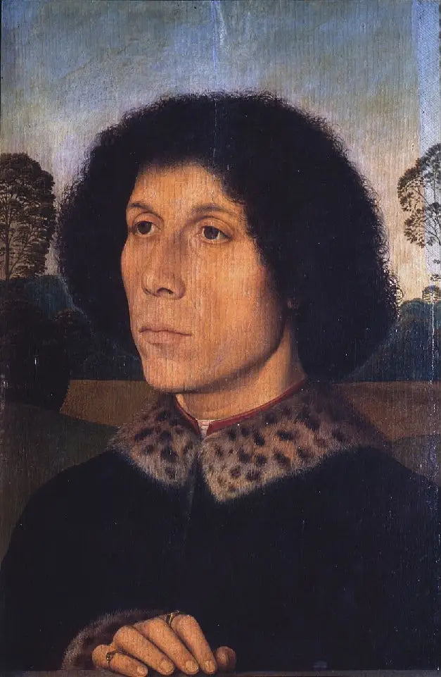 Bir Manzara İçinde Bir Adamın Portresi - Hans Memling