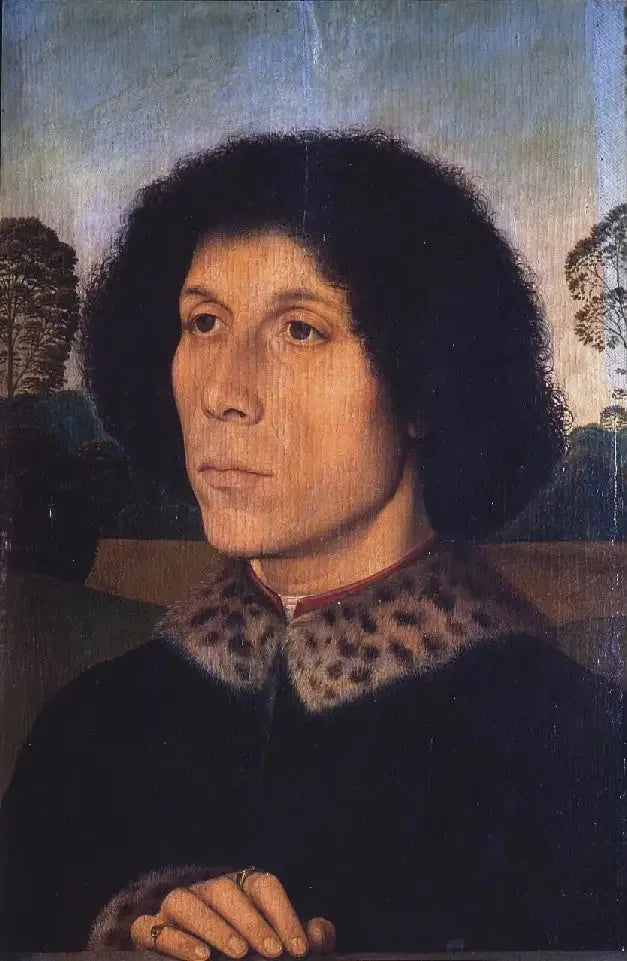 Bir Manzara İçinde Bir Adamın Portresi - Hans Memling