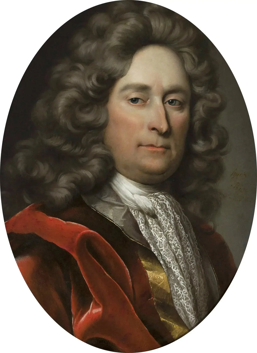 Gri peruklu bir adamın portresi. - Hyacinthe Rigaud