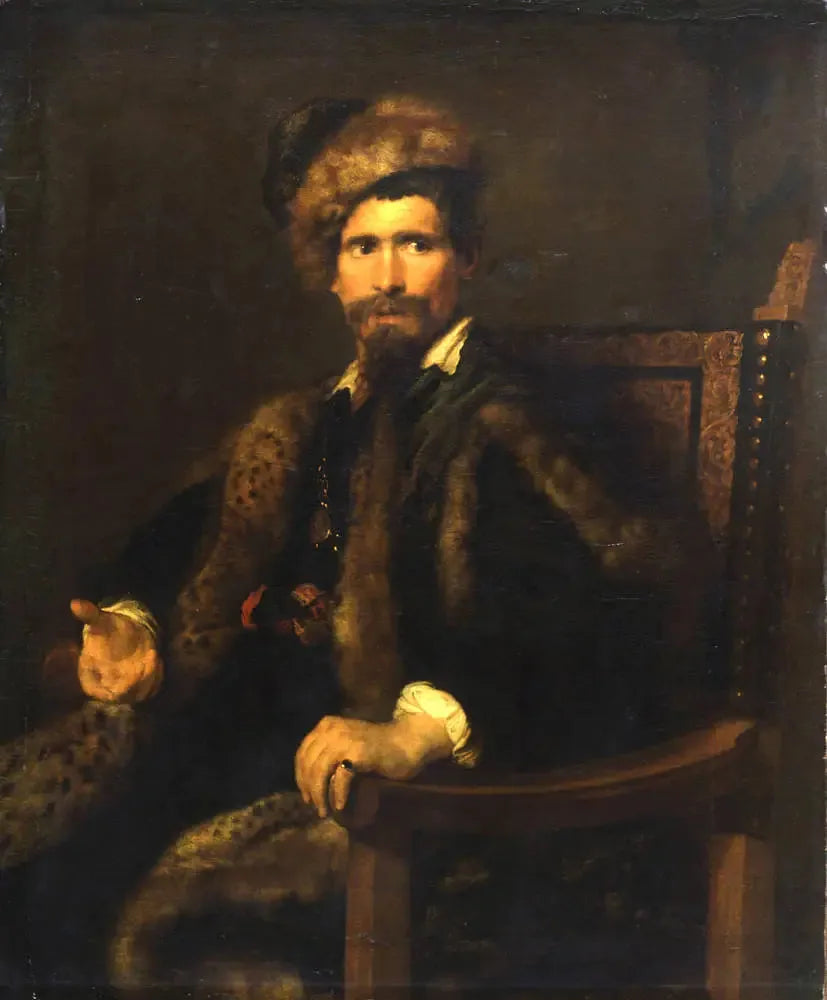Portrait d'un homme en fourrure - Antoine van Dyck image 1 copie peinte à la main à l’huile