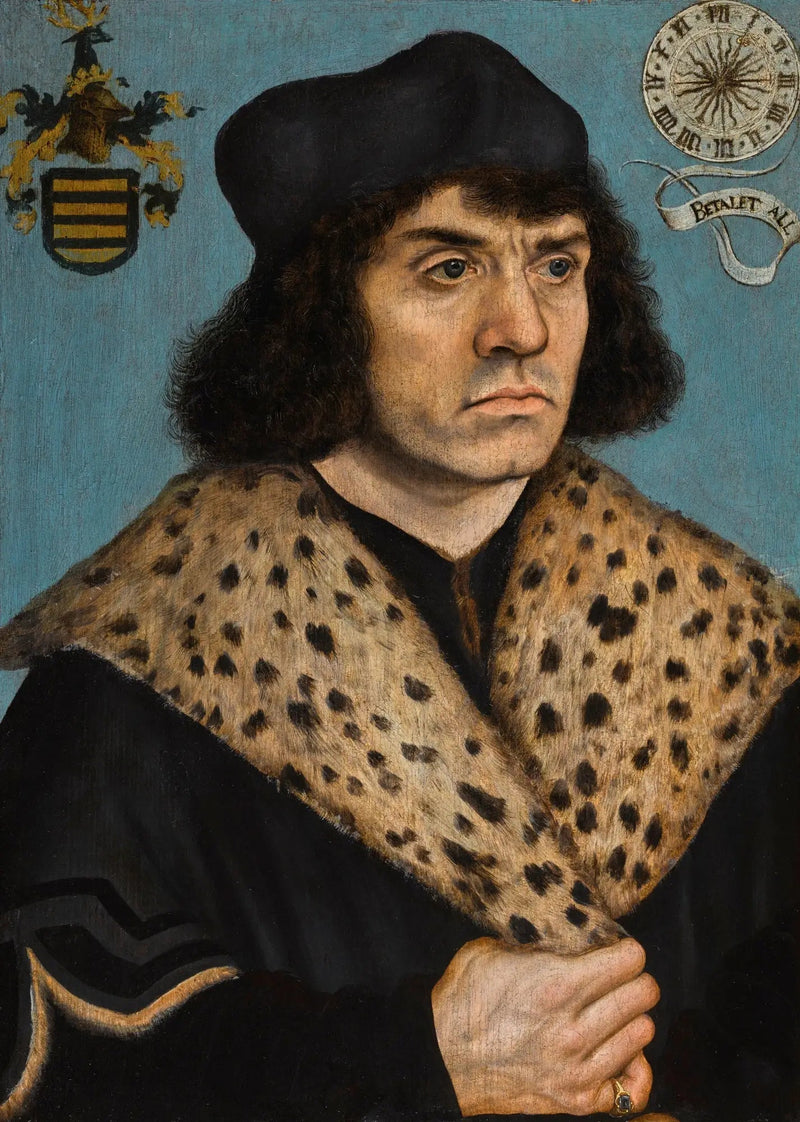 Benekli kürklü yaka ile bilinmeyen bir adamın portresi - Lucas Cranach the Elder