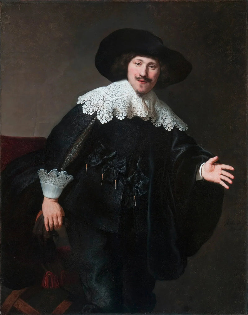Bir adamın koltuğundan kalkarken portresi - Rembrandt