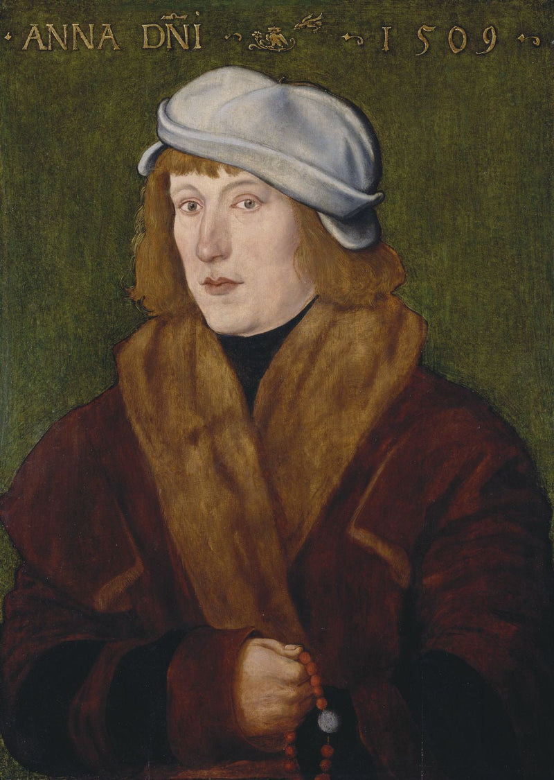 Hans Baldung Grien ile genç bir adamın portresi, bir tespih ile