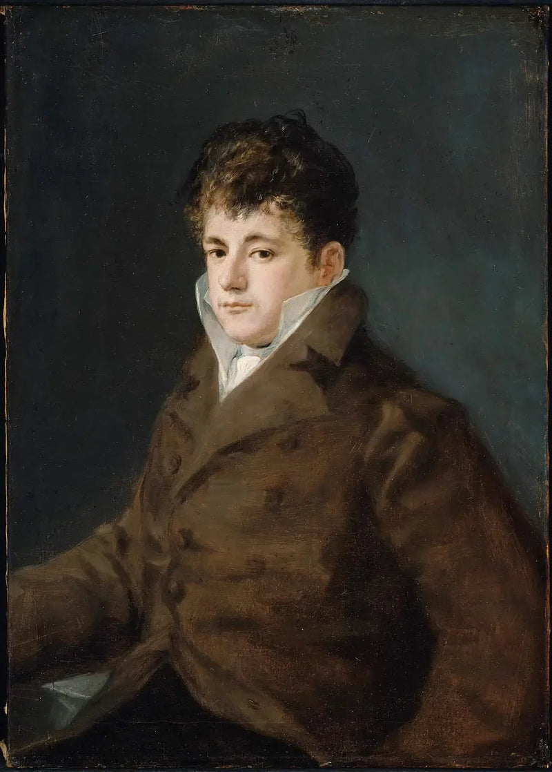 Kahverengi giysili genç bir adam portresi, belki Javier Goya - Francisco de Goya