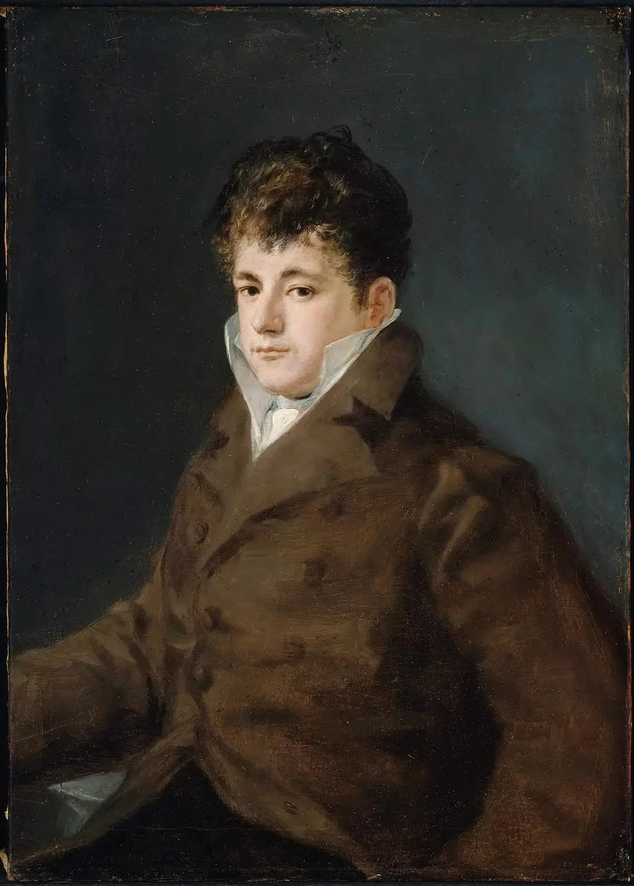 Kahverengi giysili genç bir adam portresi, belki Javier Goya - Francisco de Goya