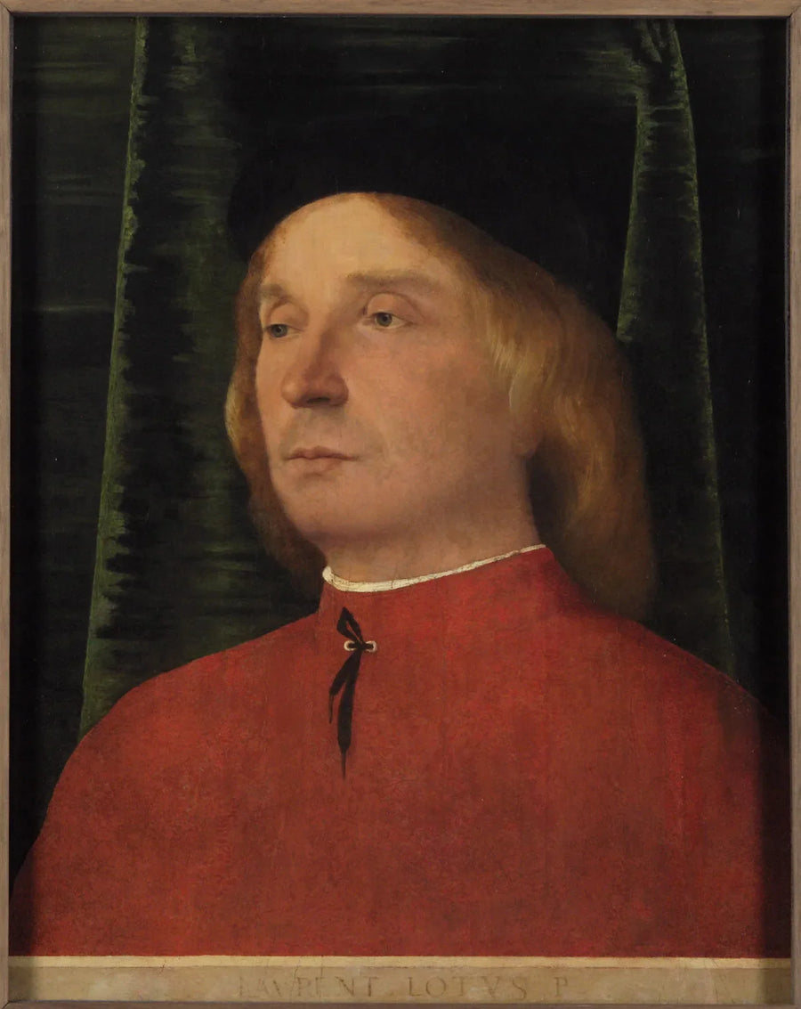 Kırmızı giysili genç adam portresi - Lorenzo Lotto