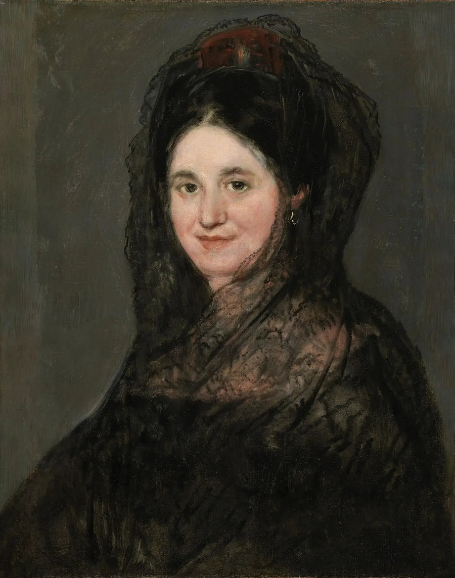 Siyah şapka takan bir hanımefendinin portresi - Francisco de Goya