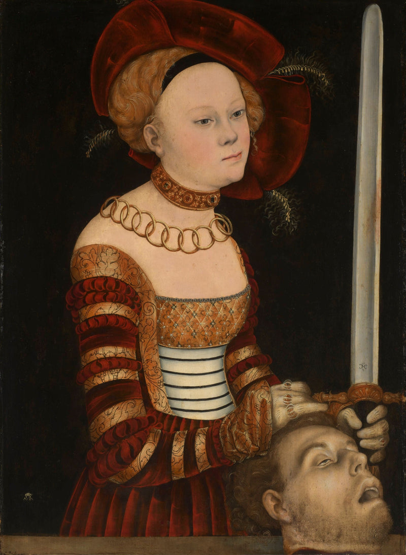 Holofornes'in başıyla Saks Mahkemesi Hanımefendisi Judith Portresi - Lucas Cranach the Elder