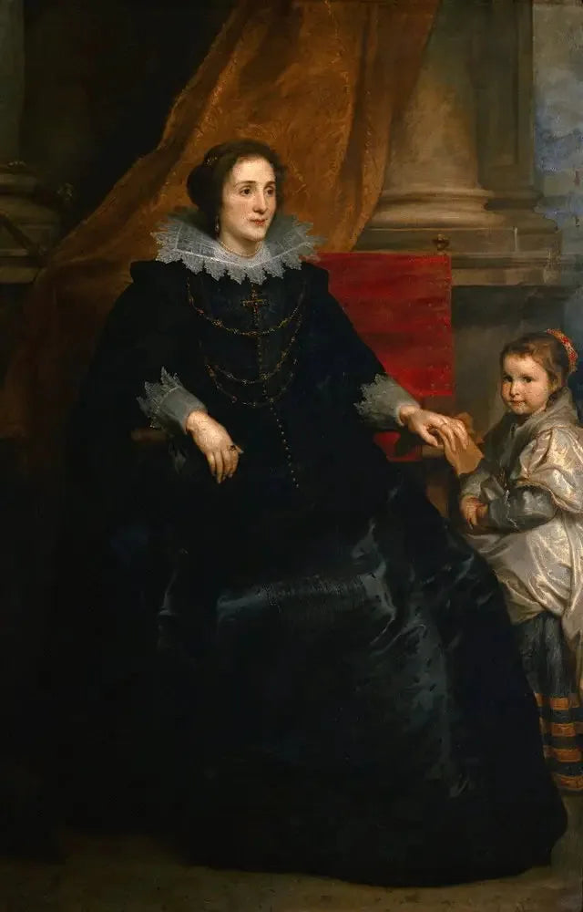Kaliteli bir bayan ve kızının portresi - Antoine van Dyck