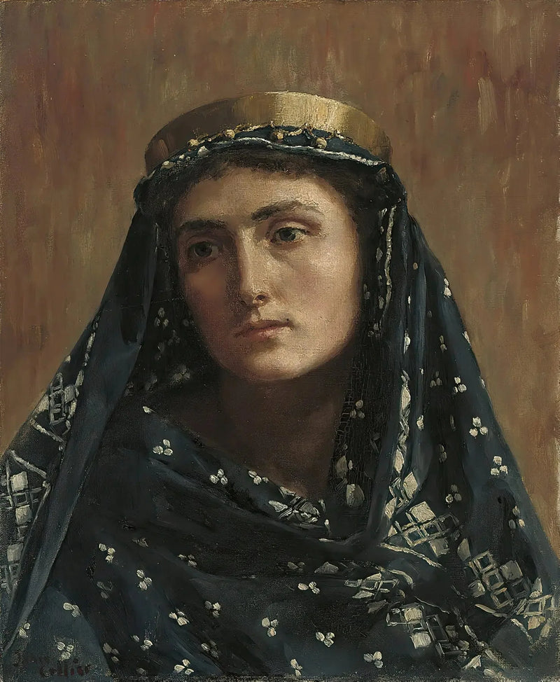 Doğu elbisesi giymiş bir kadının portresi - John Collier