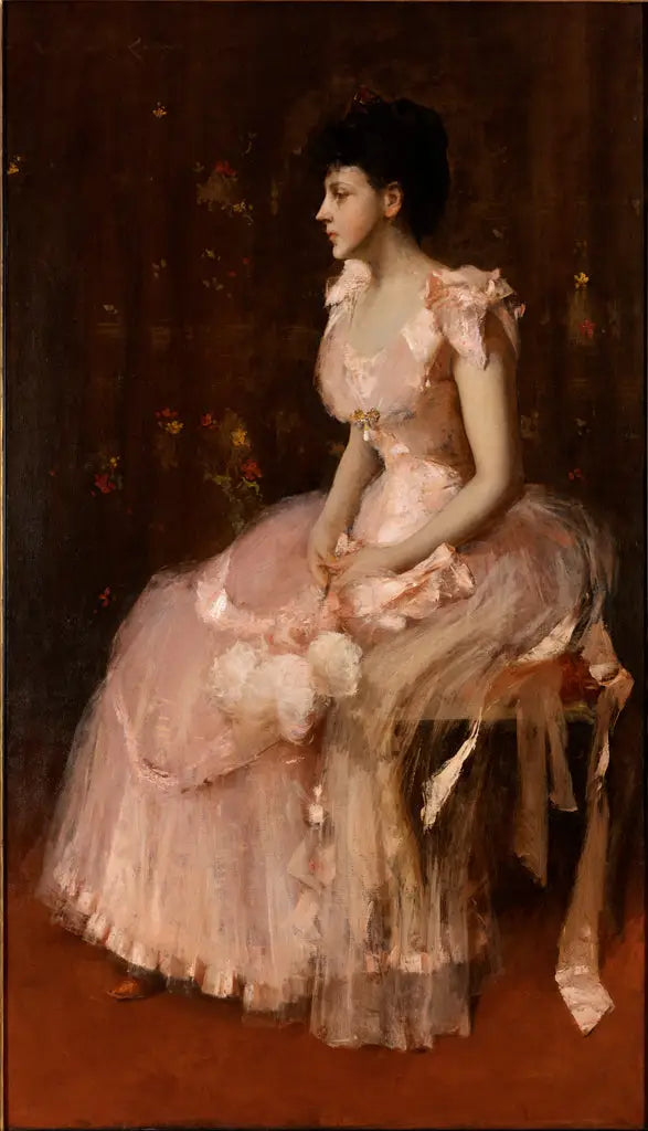Pembe Bir Hanımefendinin Portresi - William Merritt Chase