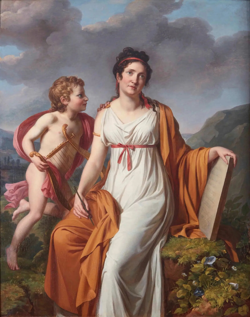 Sappho'da muhtemelen Madame de Reiset d'Arques olan bir hanımefendinin portresi - Marie-Guillemine Benoist