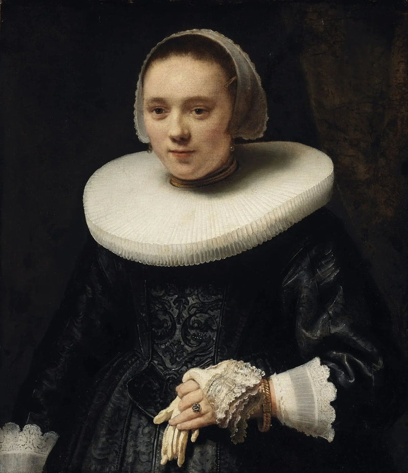 Eldivenli Bir Kadın Portresi - Rembrandt