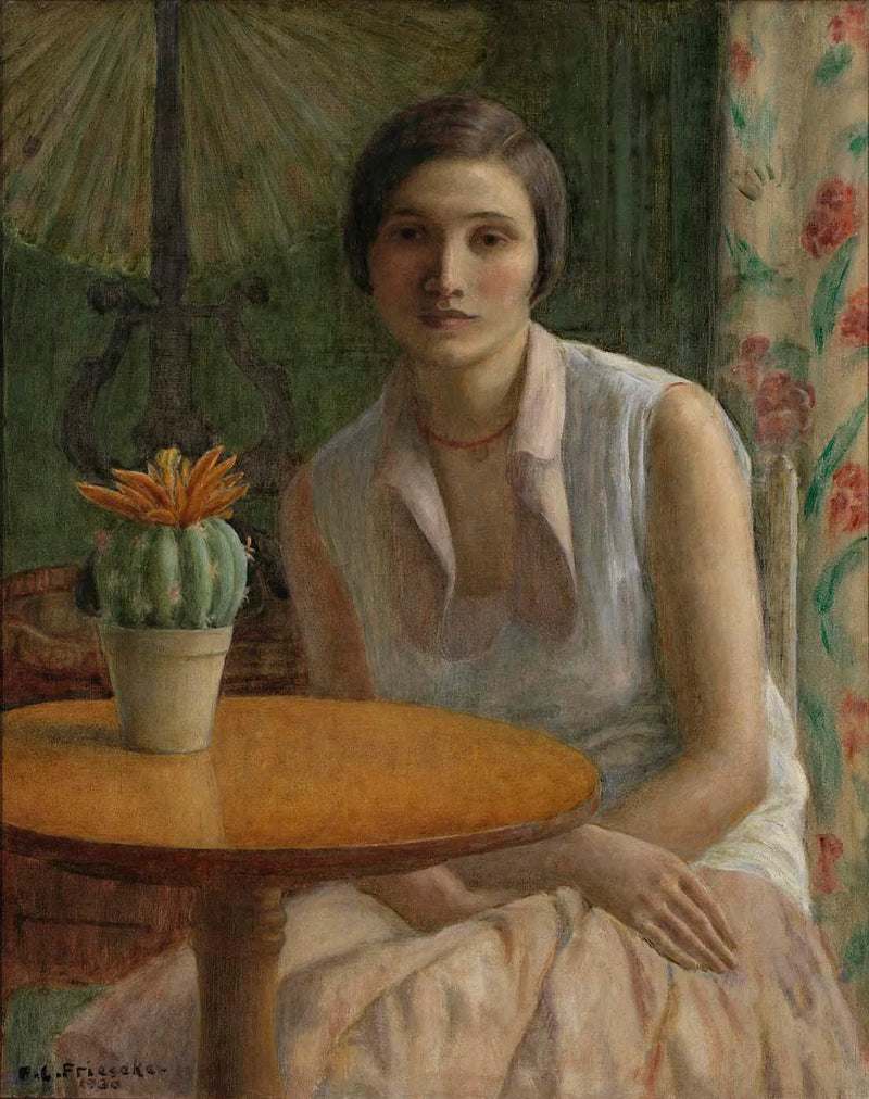 Bir Kadının Portresi (bir kaktüs ile) - Frederick Carl Frieseke