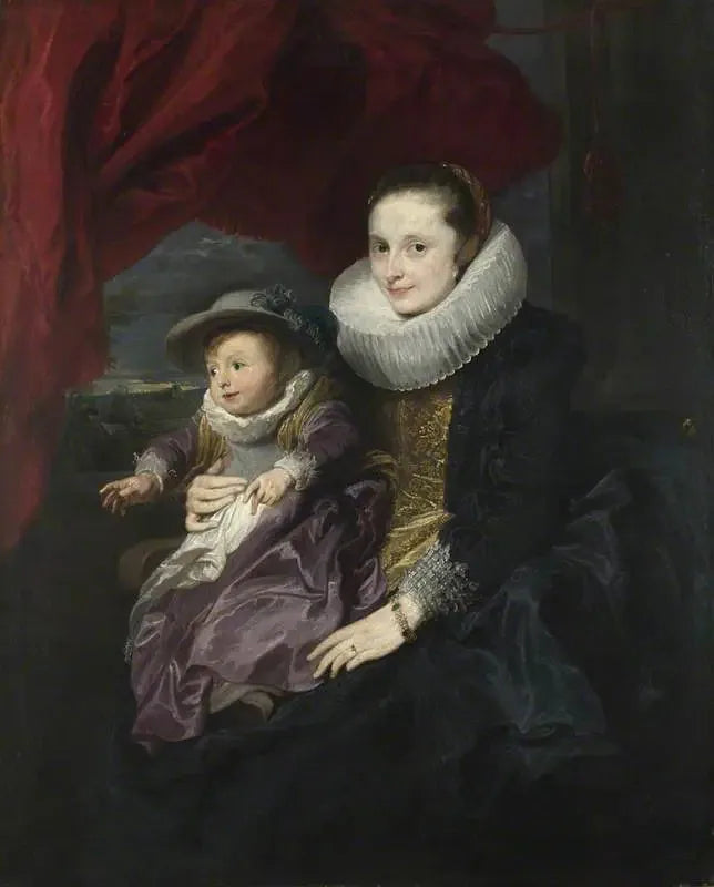 Bir Kadın ve Bir Çocuk Portresi - Antoine van Dyck