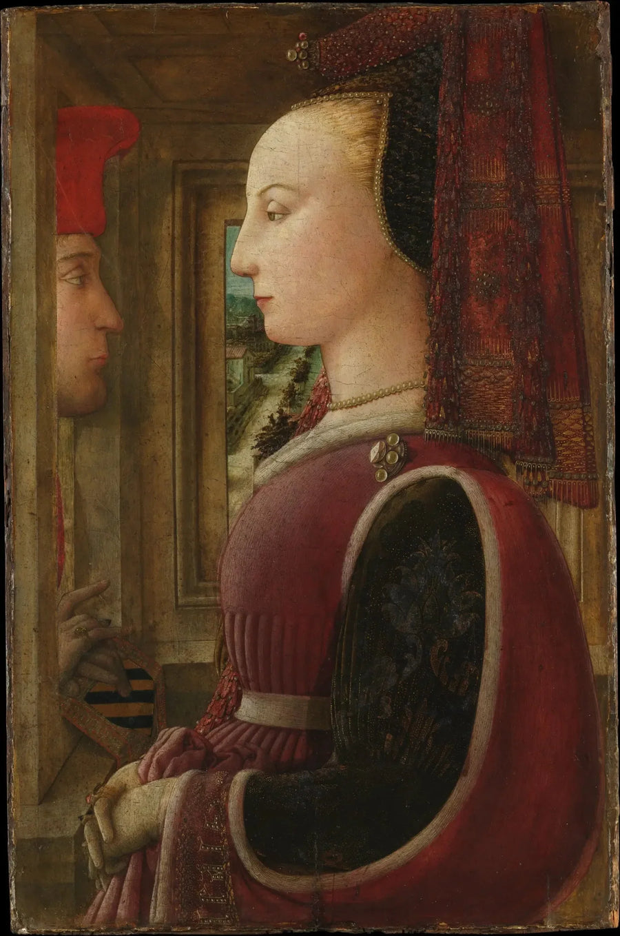 Bir Kadın ve Bir Erkek Pencerede Portresi - Fra Filippo Lippi
