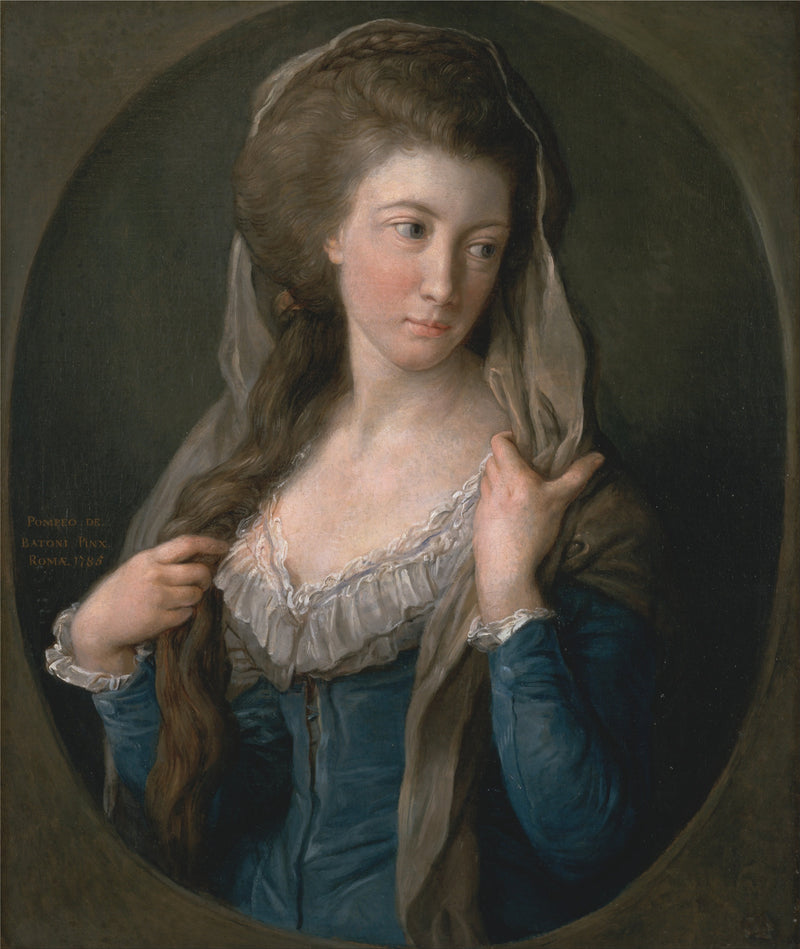 Bir Kadının Portresi, geleneksel olarak Margaret Stuart, Lady Hippisley olarak tanımlanmıştır - Pompeo Batoni