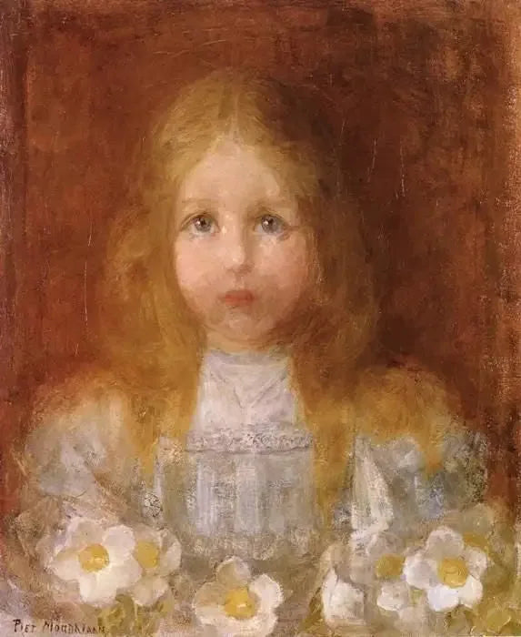 Çiçekli Kız Portresi - Piet Mondrian