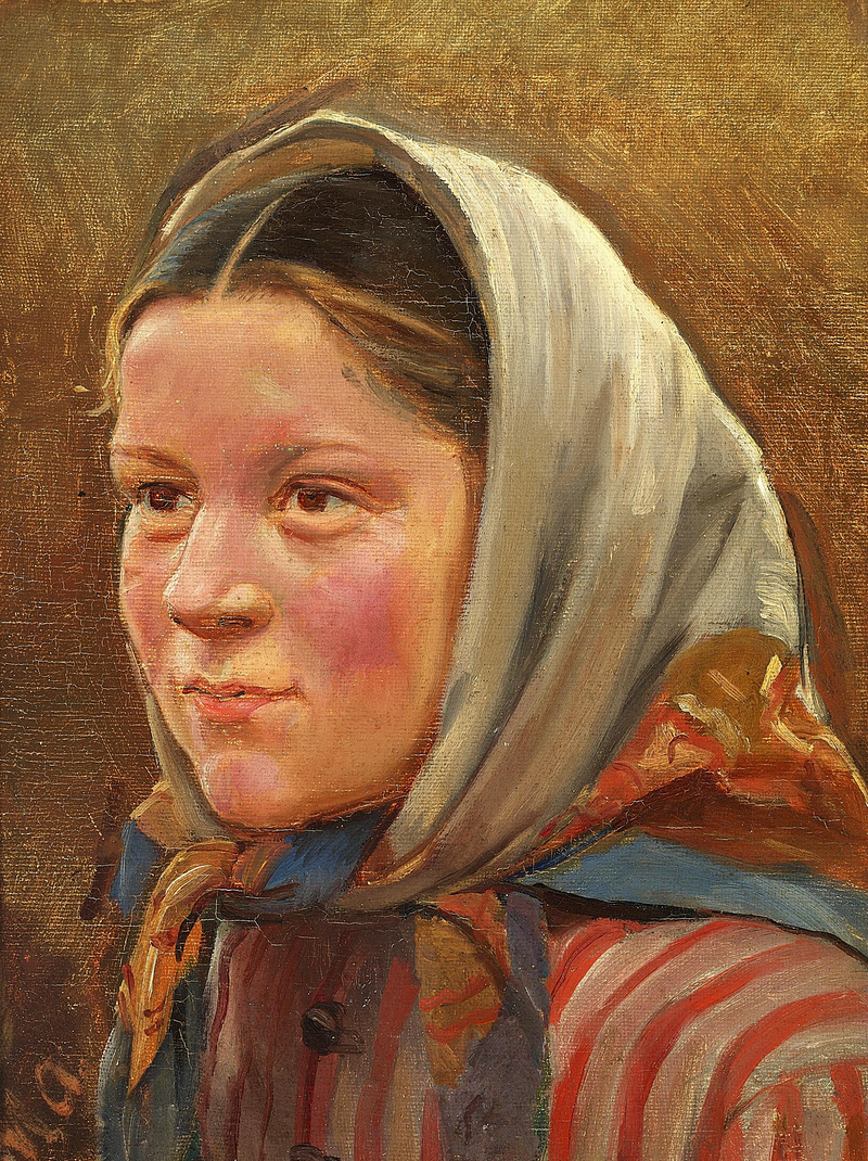 Genç bir balıkçı kadının portresi. - Michael Peter Ancher