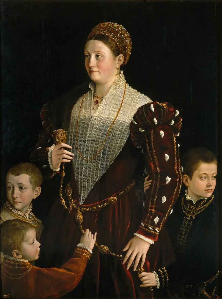 Camilla Gonzaga ve üç oğlunun portresi - Parmigianino