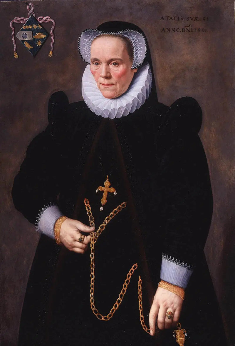 Catherine van Damme portresi, François de Groote'nin eşi - Frans Pourbus genç