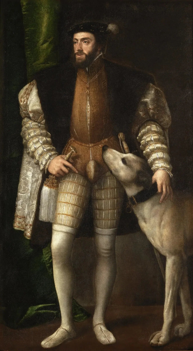 Charles Quint Portresi ve Bir Köpek - Titian
