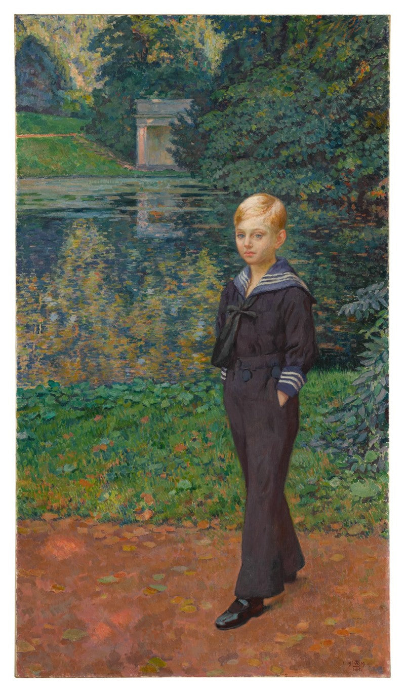 Claude Stevens'in denizci portresi, bahçede - Theo van Rysselberghe