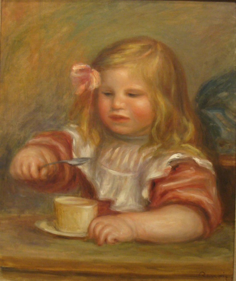 Coco'nun çorbasını içerken portresi - Pierre-Auguste Renoir