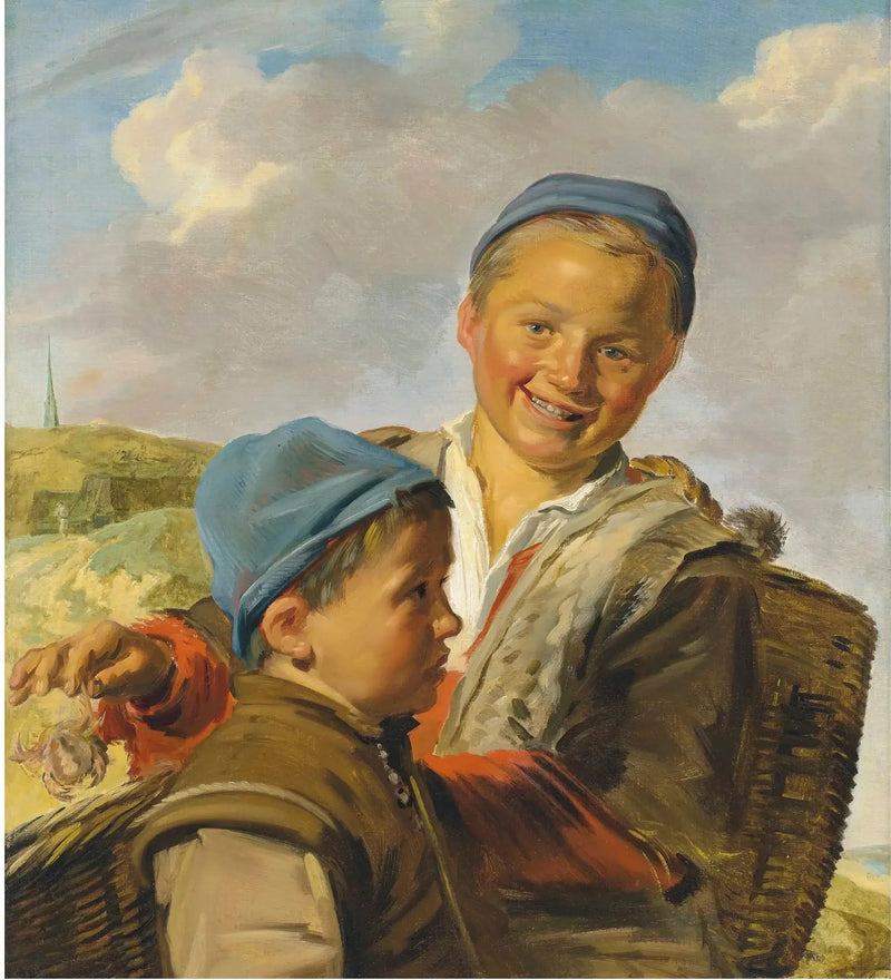 İki balıkçı çocuk portresi, biri yengeç tutuyor - Frans Hals